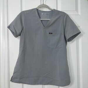 Figs Catarina One-Pocket Scrub Top Light Grey Size S